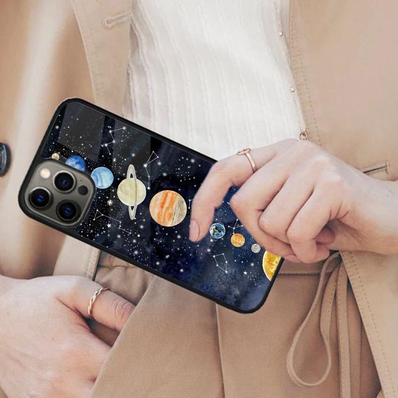 Space Planet Stars Moon Magnetic Phone Case For APPLE iPhone 17 Air 16 14 13 12 Pro Max 15 Plus Wireless Charge MagSafe Cover