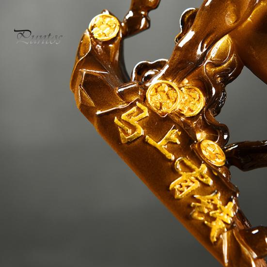 Horse Tea Pet Sculpture Resin Color-Changing Horse Ornament High Temperatures Money Symbol Base Home Decor for Tea Ceremony Wealth Display