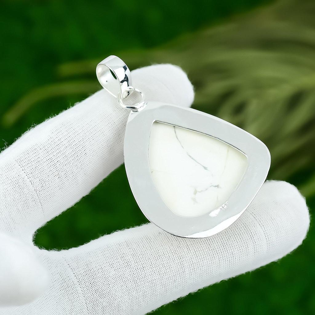 Gift For Women Jewelry Pendant 925 Sterling Silver Natural Howlite Gemstone