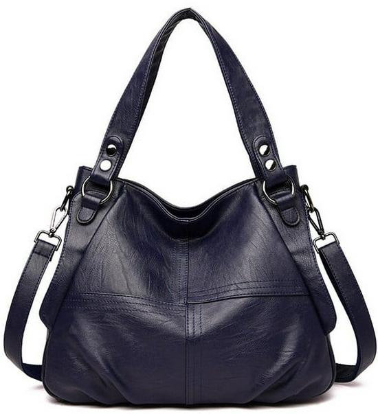 2023 Trendy Women's PU Handbag: European & American Patchwork, High-Quality, Large, Simple Design