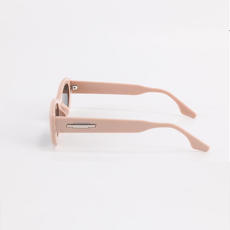 Elliptical Personalized Sunglasses Fashionable Trend Solid Color Emale Retro Anti-UV Sunglasses