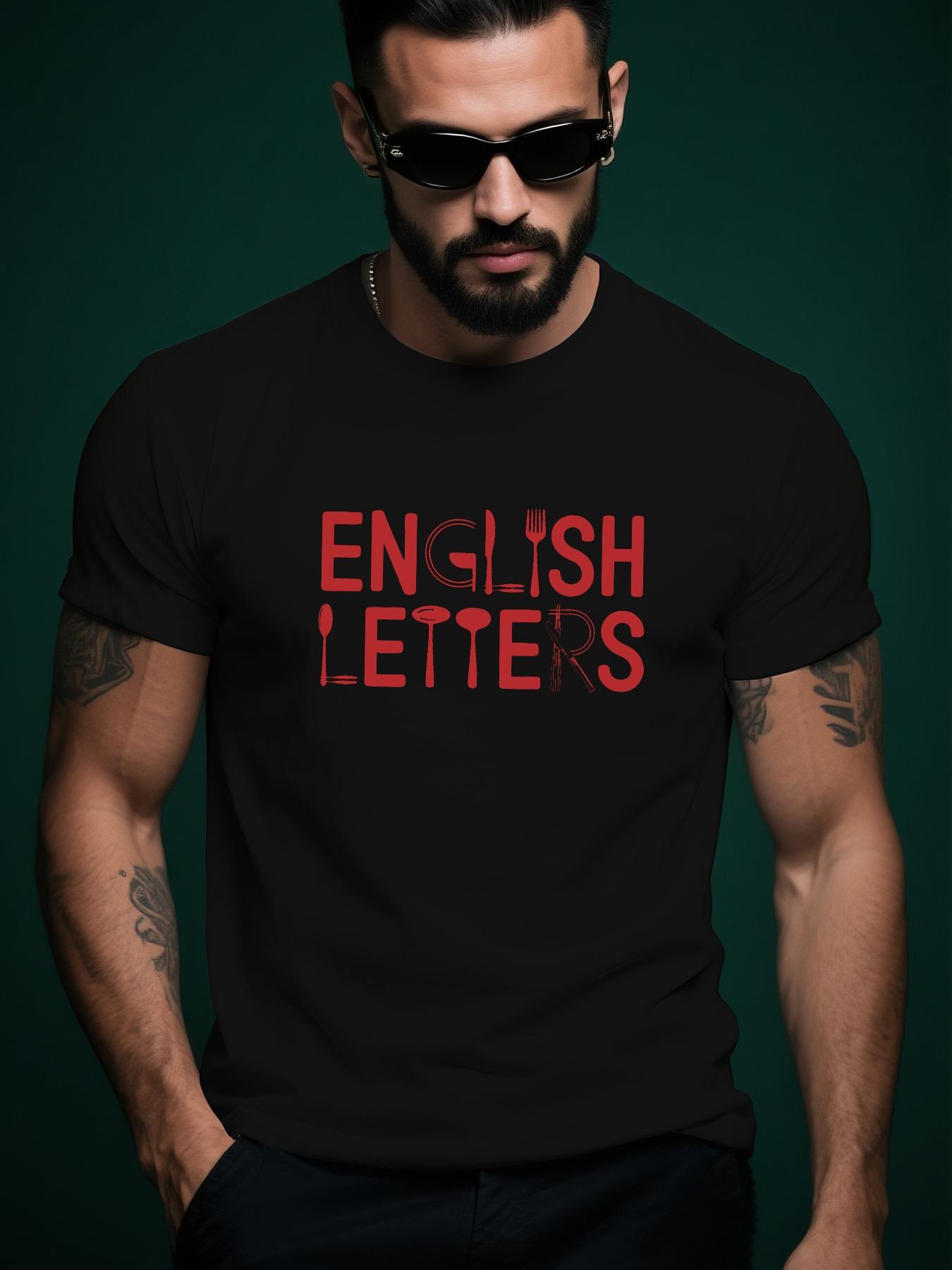 Summer Cotton Tshirt with Bold ENGLISH IETTERS Print S
