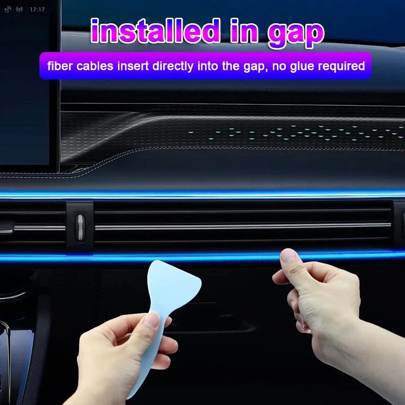 1/2/3/4/5M Auto-Innenraum RGB LED Lichtleiste Umgebungsneon Unsichtbares Licht USB Glasfaser Atmosphärenlampe unterstützt APP-Steuerung