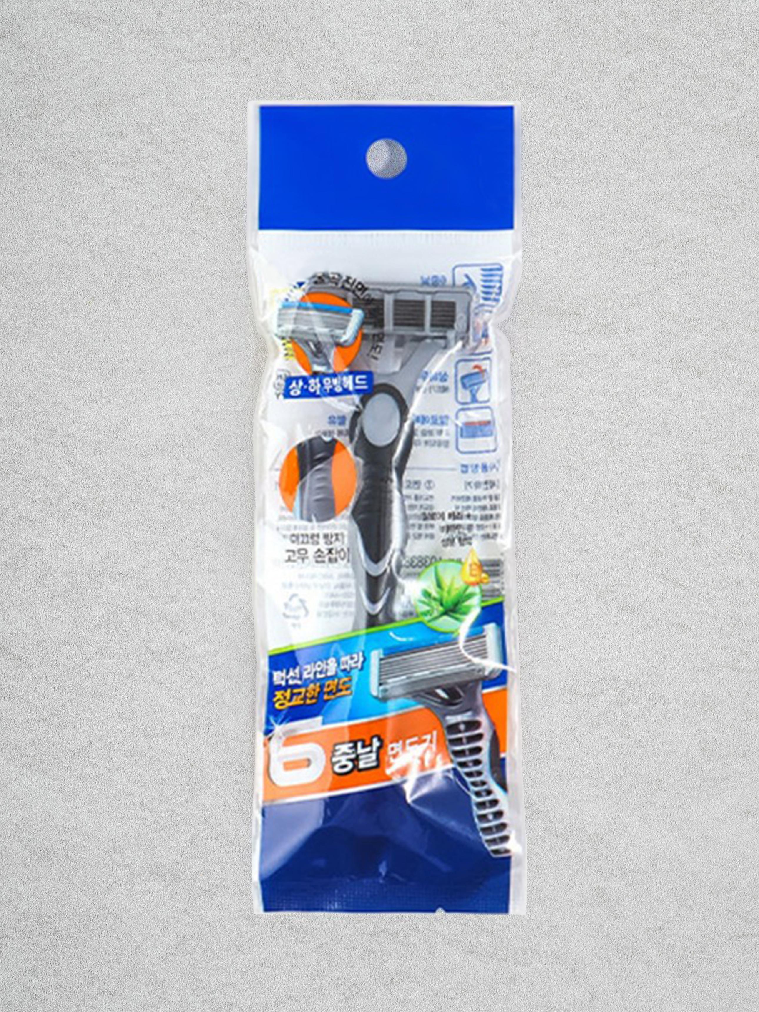 Мужская бритва с 6 лезвиями и открытым картриджем (1PC) 1ea