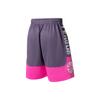 Li Ning Badfive Logo Print Gespleißte Lockere Wettkampf Freizeitshorts Herrenshorts Lila Fluoreszierend-Pink AAPR371-4