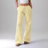 Damen Elastische Taille Gestreifte Weite Hosen Kordelzug Lässige Sommerhosen