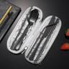 7Pcs/set Creative Knife Fork Spoon Chopsticks Travel Straw Combo Set Stainless Steel Cutlery Portable Reusable
