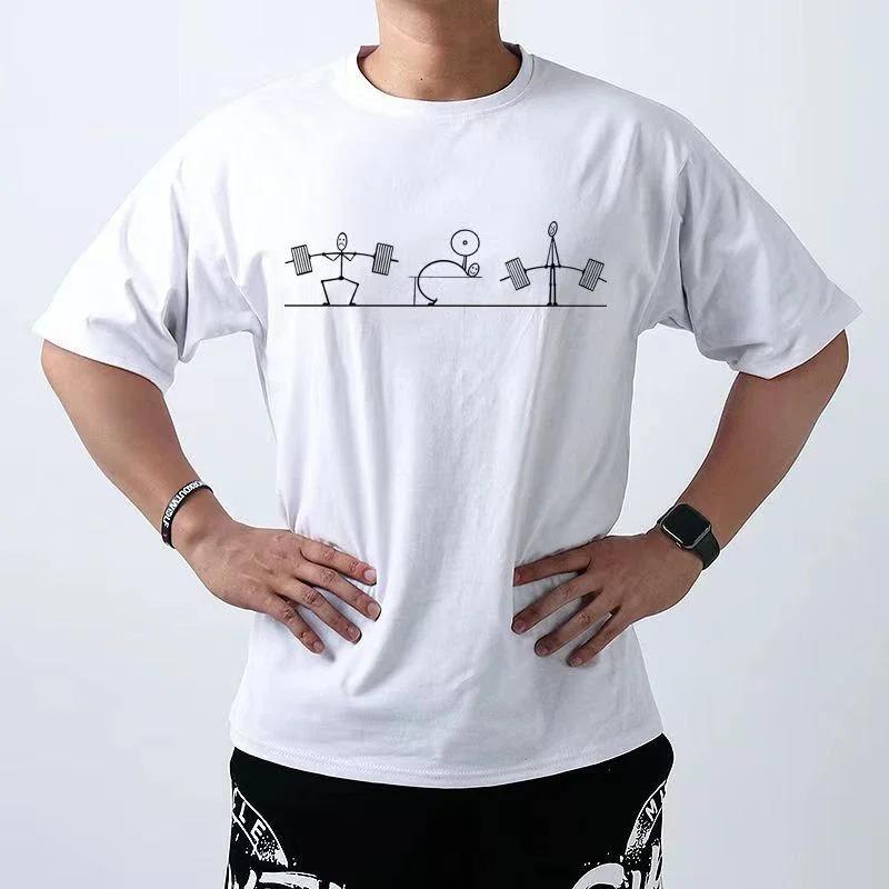 Gym Fun Graphic Print Retro Harajuku Fashion Street Wear Trend Summer Unisex Unisex Universal Crewneck Shortsleeved Tshirt