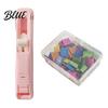 Reusable Binder Clips Paper Clip Stapler Portable Dispenser No Hole Punching Pusher with 50 Refillable Transparent Metal Office School Supplies Home