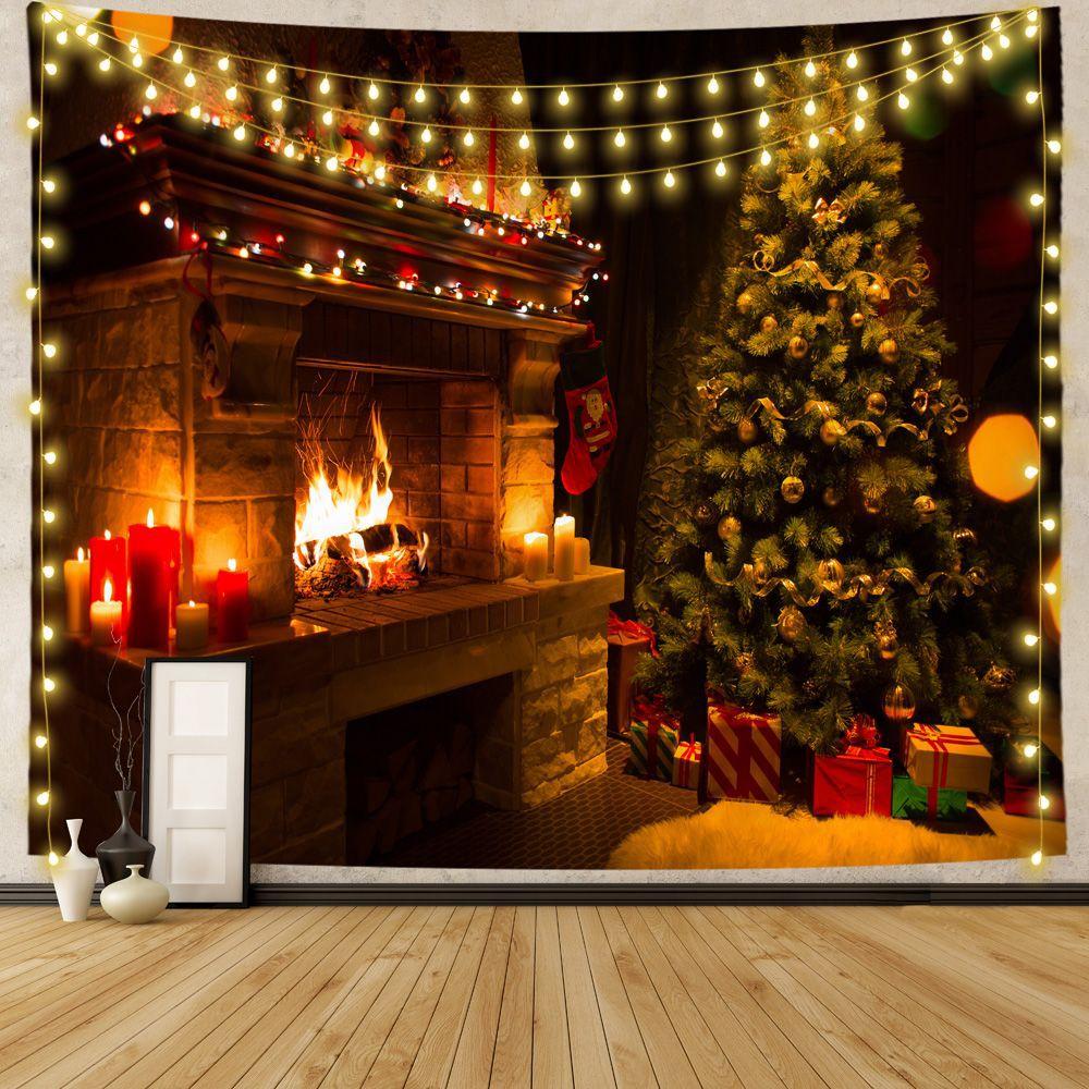 

Зимнее утро Олень Рождественская елка Настенный гобелен Рождественская настенная подвесная елка Настенная подвесная елка Великолепная рождественская елка Камин Подарки 150x180cm