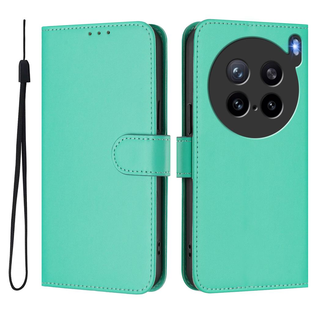 For vivo X200s 5G Case Solid Color Wallet Leather Phone Cover with Strap