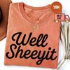 Well Sheeyit Country Western Shirt Vintage Retro Western Funny Meme Tee Gift for Her Cotton Washed Oversized Tshirt Streetwear
