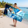 Lionel Messi Individuelles Strandtuch, Personalisierter Name Textdruck, Fußball Logo Weiches Schnelltrocknendes Handtuch Urlaubsgeschenk