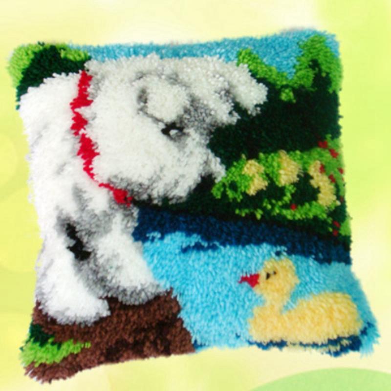 Animal Cartoon Latch Hook Pillow Smyrna Package Hooks Hand Knitted Embroidered Pillow Carpet Embroidery Set Latch Hook Rug Kits