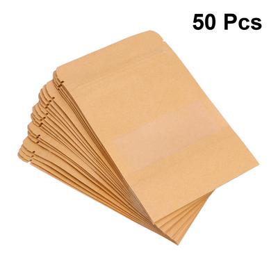 Party Favor Supplies Storage Kraft Bags Self-adhesive Paper Transparent Window Gift