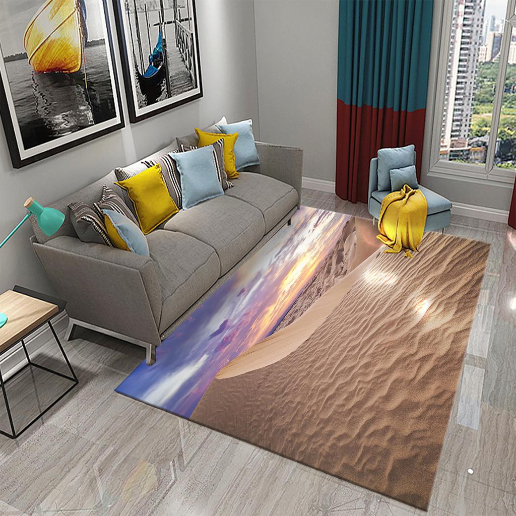 Seaside Sand Carpet Shell Starfish Beach Mat for Bathroom Toilet Entrance Non-slip Area Mats Living Room Kids Bedroom Decor Rugs