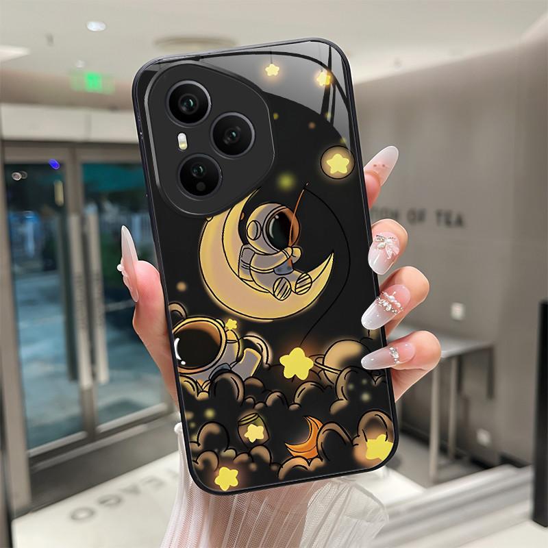

For Honor 400 200 Lite 70 90 Pro X50i 5G Tempered Glass Phone Case Protection Cool Dragon Tiger Cute Astronaut Hard Back Cover Honor X50i