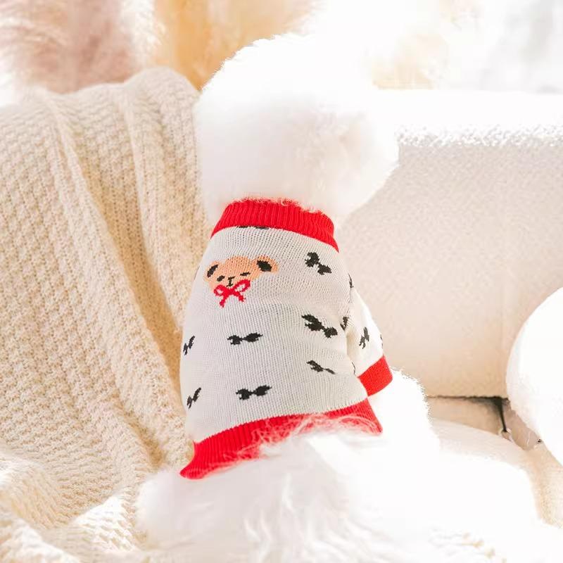 

Cute bear autumn and winter two-legged teddy than bear small dog knitted sweater puppy dog cat pet dog clothes L (recommended weight 8-5.5 kg)