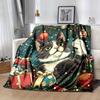 1pc Cat Christmas Printing Lightweight Flannel Blanket, Comfortable and Warm Blanket, for Camping Sofa Bed and Couch Office, Suitable for Gif
