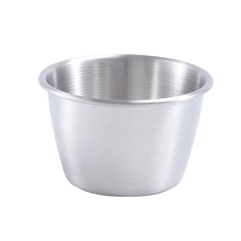 Stainless Steel Round Dipping Sauce Cup for Fries, Salad, and Seasoning