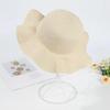 Summer Children's Wavy Edge Wide Brim Straw Hat And Woven Bags Travel Beach Sun Cap