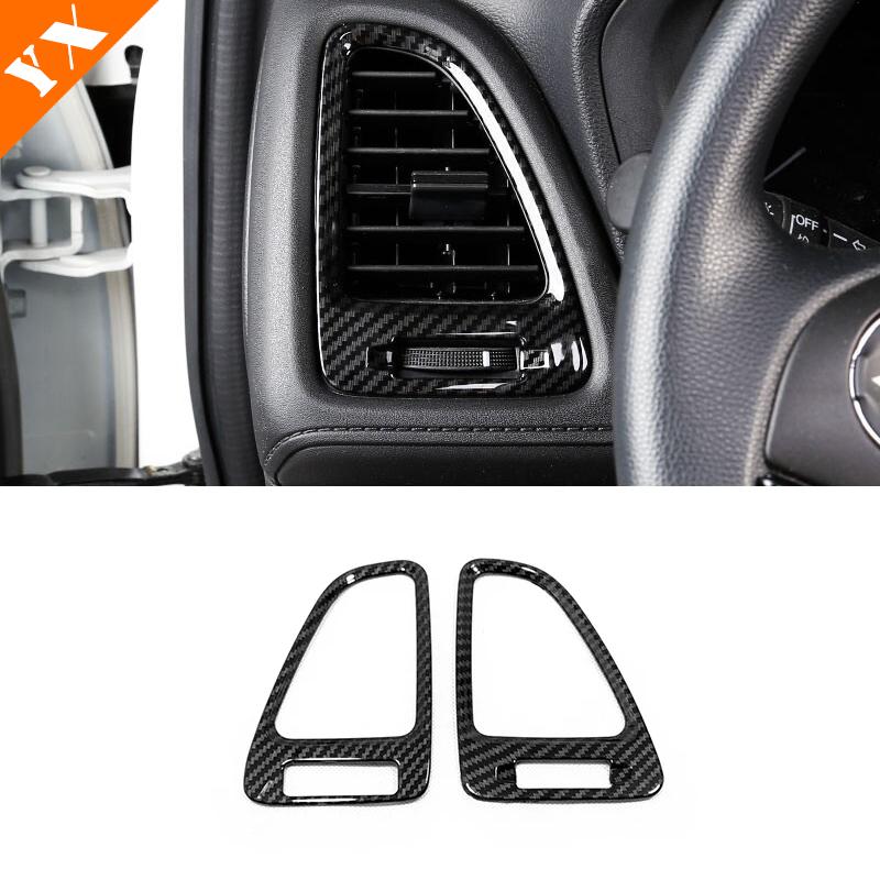 5 st för Honda VEZEL HRV HR-V Bil Instrumentbräda Luftkonditionering Utblås AC Vent Panel Cover Trim ABS Kolfiber 2015 2016 2017