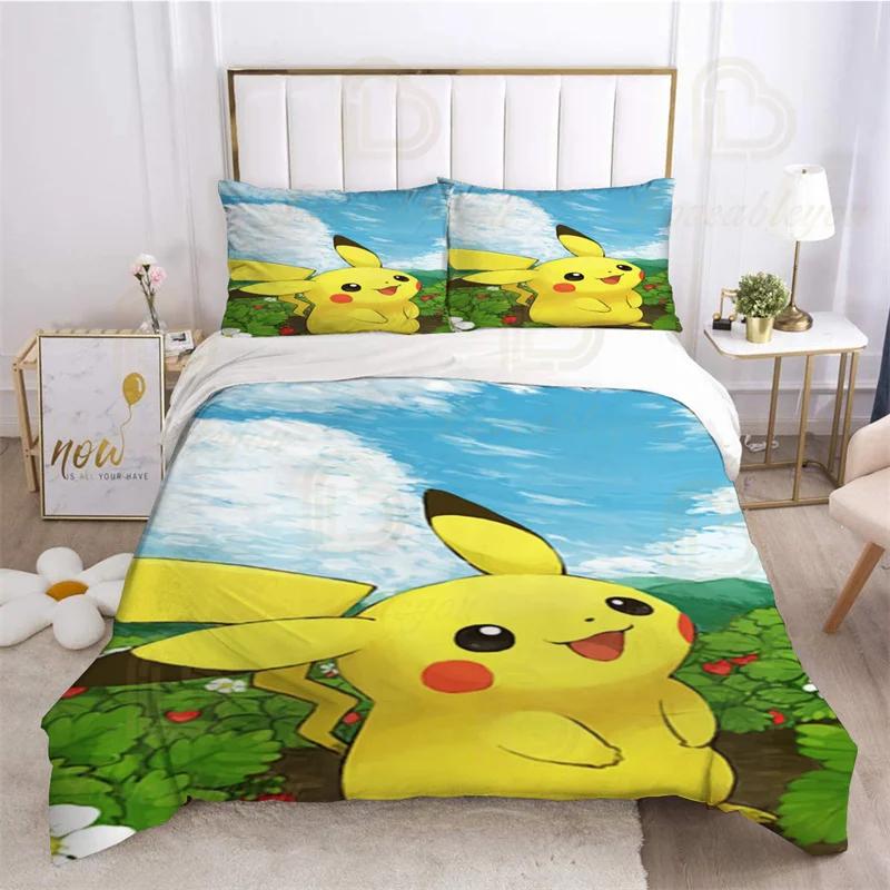 Mewtwo Bedding Set 3pcs EU AU US King Kids Duvet Cover Quilt Pillowcase Double Size Bedroom Bed Linen Decoration