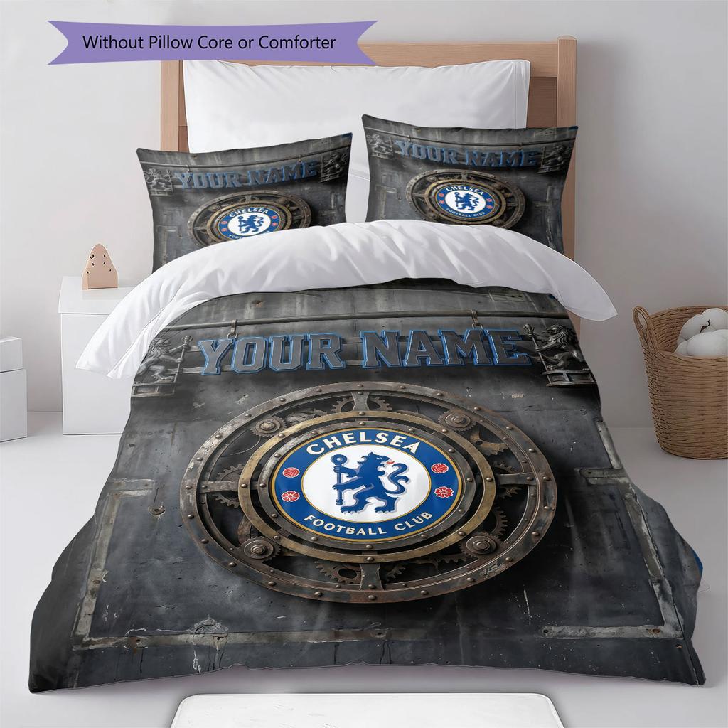 Custom Name,London Blues Chelsea Pattern Bedding Home Decoration Birthday Gift ( 1 Duvet Cover + 2 Pillowcase, Without Core),fan Merchandise.