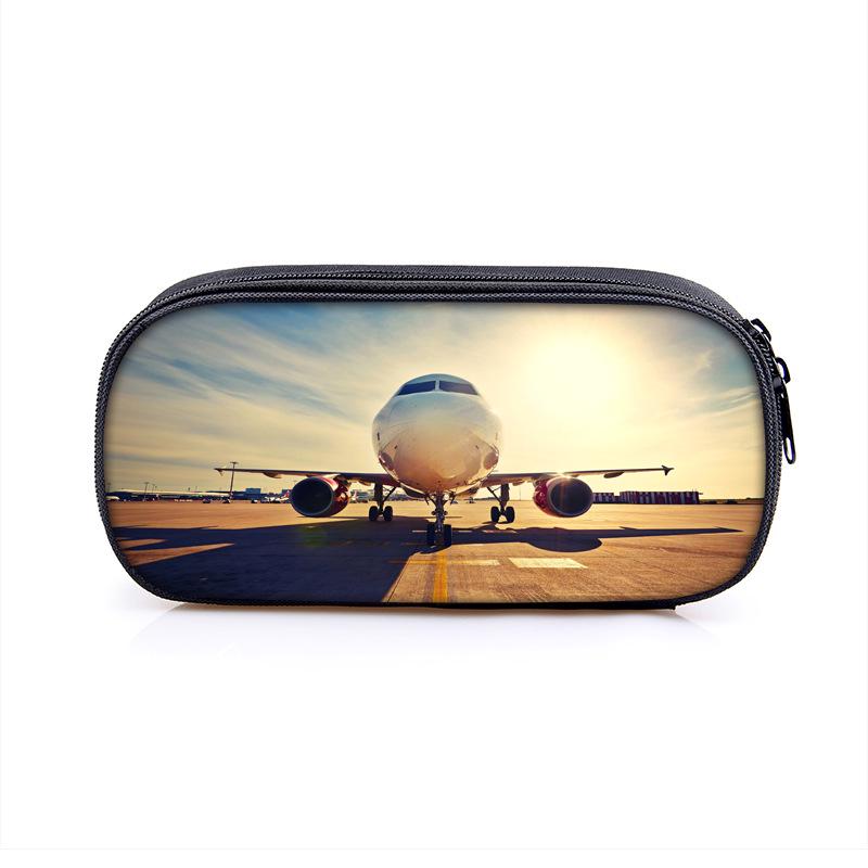 Airplane Pattern Pencil Case – Cool, Large Capacity Stationery Box for Boys and Students