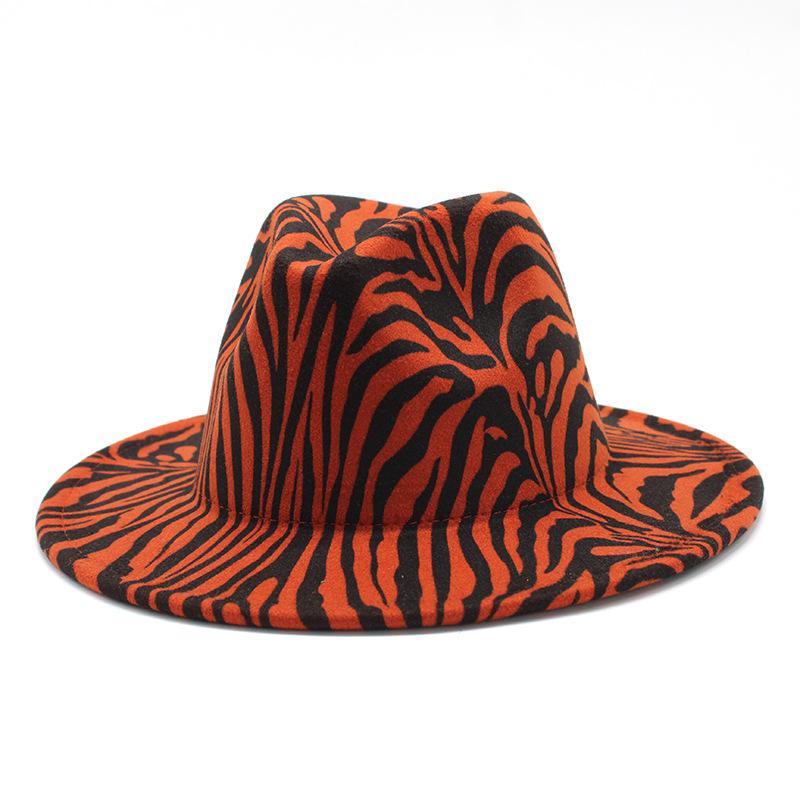 Men'S And Women'S Couple Hats, Big-Brimmed Woolen Top Hats, Flat-Brimmed Jazz Hats.