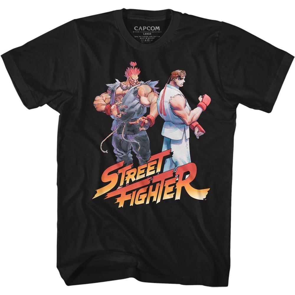 Street Fighter Aku Ryu Logo Black Gaming Shirt Unisex T-Shirt M