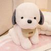 Cute Bib Dog Plush Toy Stuffed Animal Soft Pet Brown / White Puppy Pillow Baby Doll Kawaii Toys for Christmas Birthday Gift