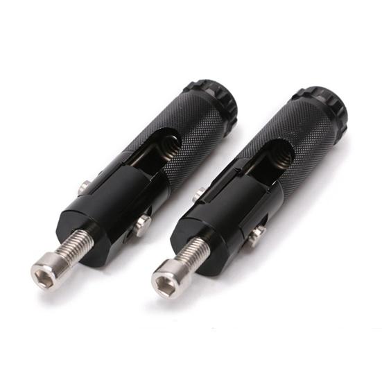 Universal Aluminum Alloy Motorcycle 8mm Bolts Round Pedal Folding Foot Rests Footrests
