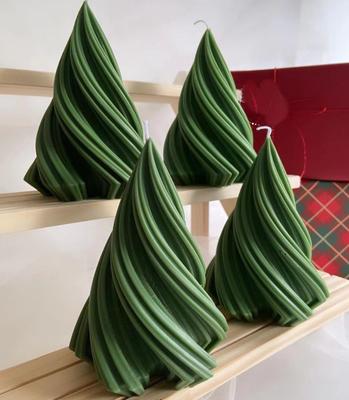3D Konische Unregelmäßige Kerzenform Silikon Abstrakt Spiralförmige Streifen Kerzenform Dekor Drehen Weihnachtsbaum Kerze Silikonform