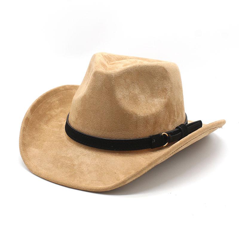 Top Hat Ethnic Style Western Cowboy Top Hat Rolled Brim Vintage Riding Hat Wool Felt Hat