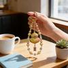 Traditional Style Phone Lanyard With Crystal Lucky Cat Charm For Gift And Decoration