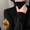 Women's Velvet High-Neck Double-Sided Warm Turtleneck Long-Sleeve Top - Autumn & Winter Slim Fit