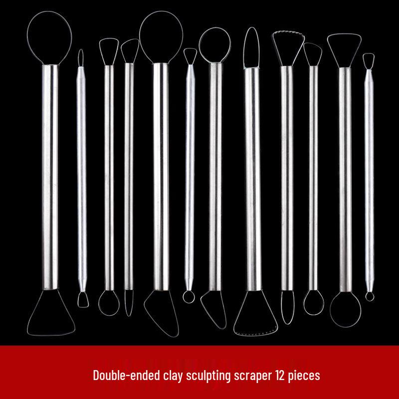 12-Piece Stainless Steel Clay Sculpting and Trimming Tool Set