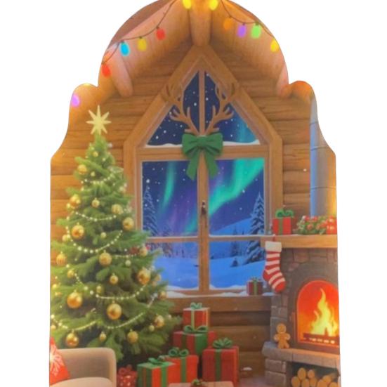 Ornement de Noël Port USB Miroir Hologramme Ambiance Festive Décoration de Noël Scintillante Décoration de Fête à la Maison Décor de Vacances