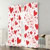 2pcs Red and White Heart-shaped Patterned Curtains   Classic Romantic Bedroom and Living Room   with Decorative Drawbar Pockets