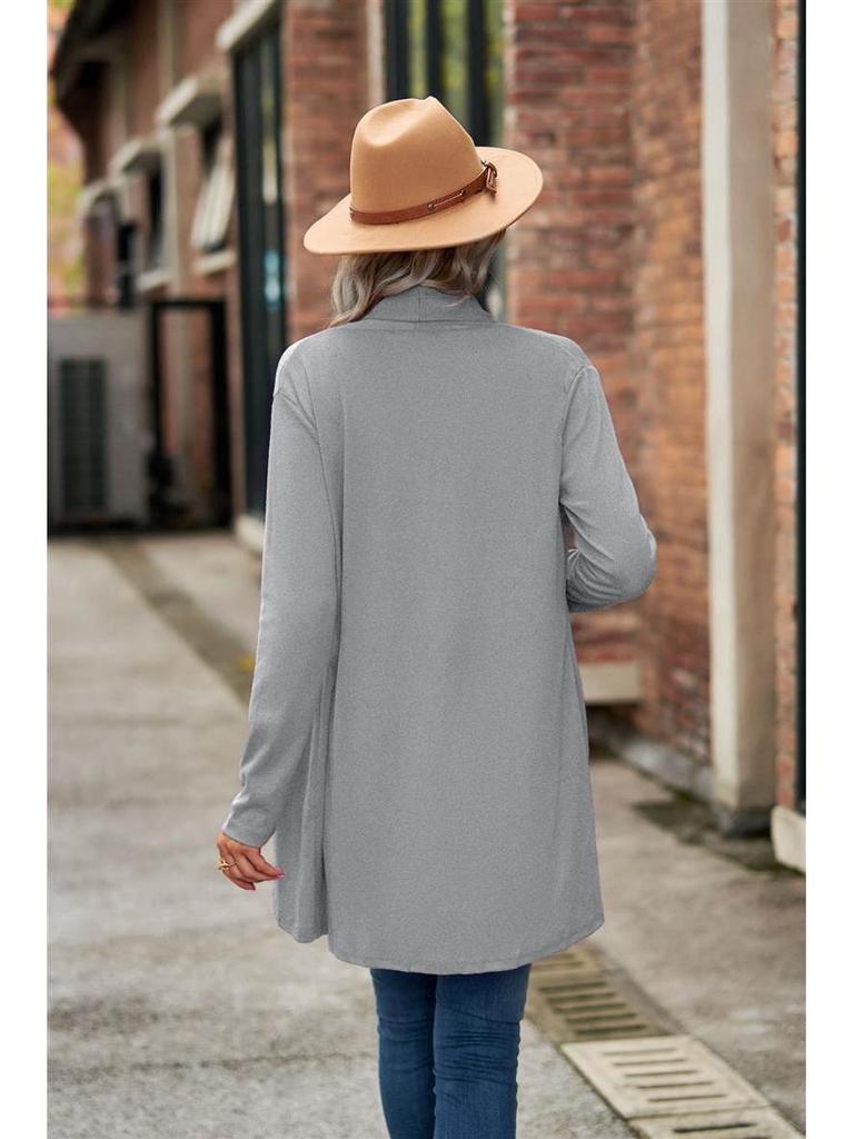 2025 European & American Autumn/Winter Women's Long-Sleeve Solid Color Loose Cardigan