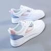 Spring/Summer White Leather Women's Waterproof Casual Academic Style Sneakers with Soft Sole