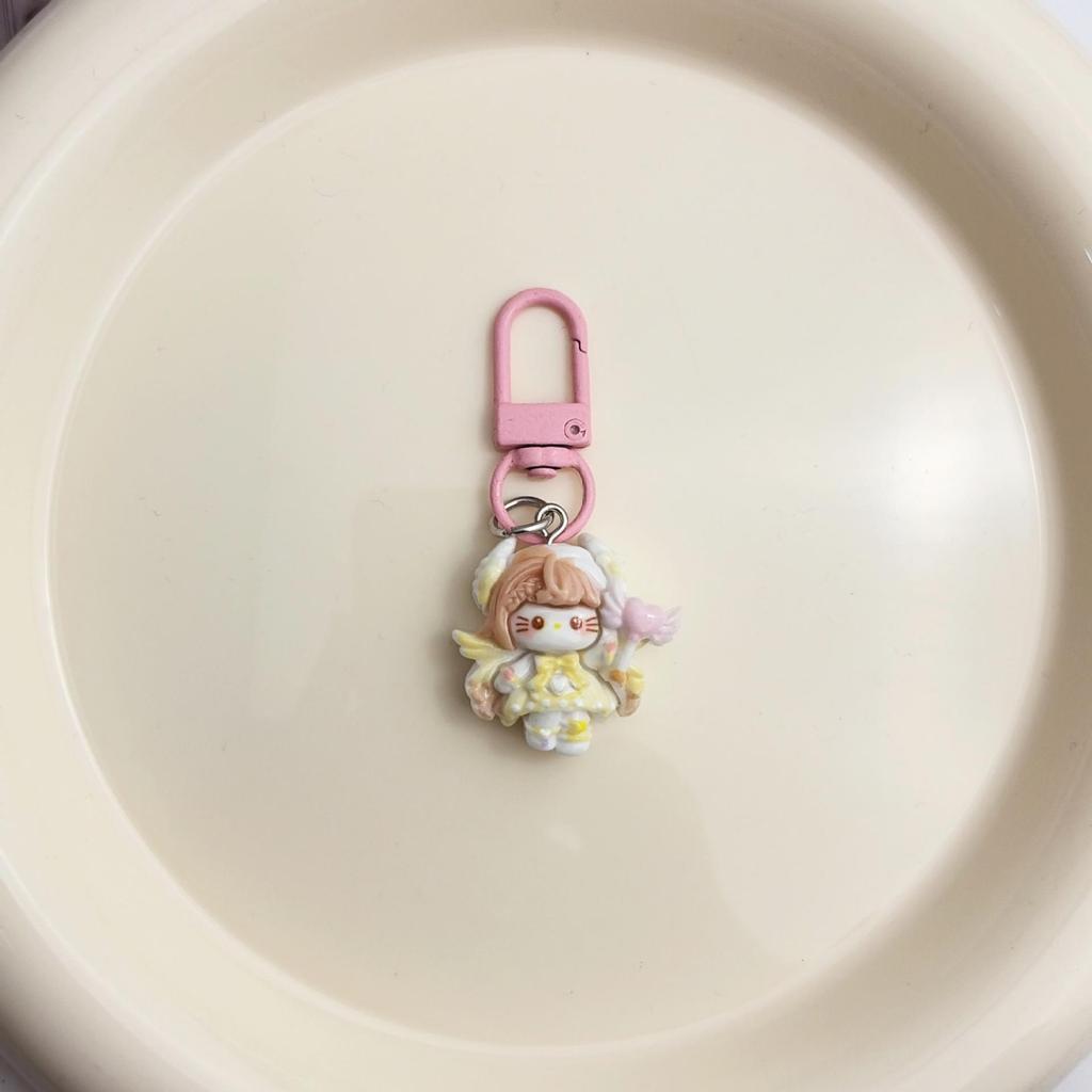 Adorable Cartoon Girl Keychain Bag Pendant - Cute Gift for Friends & Students