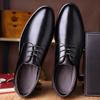 Dress Leather Shoes Men's British Korean Version Black Pointed Trend Men's Business Casual Shoes Soft Sole Soft Surface Men's Shoes