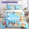 3pcs Duvet Cover Set (1*Duvet Cover + 2*Pillowcase, Without Core), Bluey Print Soft All‑Season Bedding Set, Home Bedroom Decor Gift