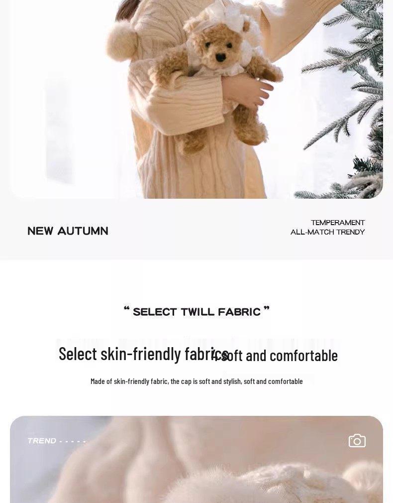 Girls' Warm Plush Ear Protection Hat for Autumn/Winter - Cute & Versatile