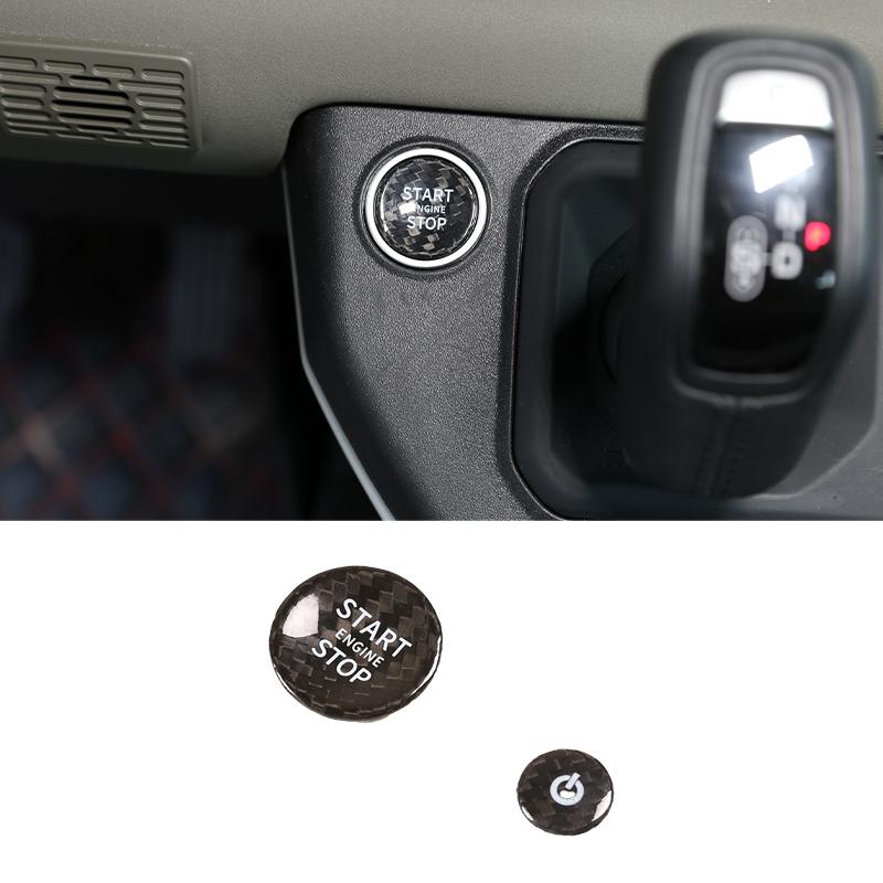 For Land Rover Defender 90 110 2020-2024 Real Carbon Fiber Interior Kit Dashboard Console Gear Shift Panel Cover Trim Stickers