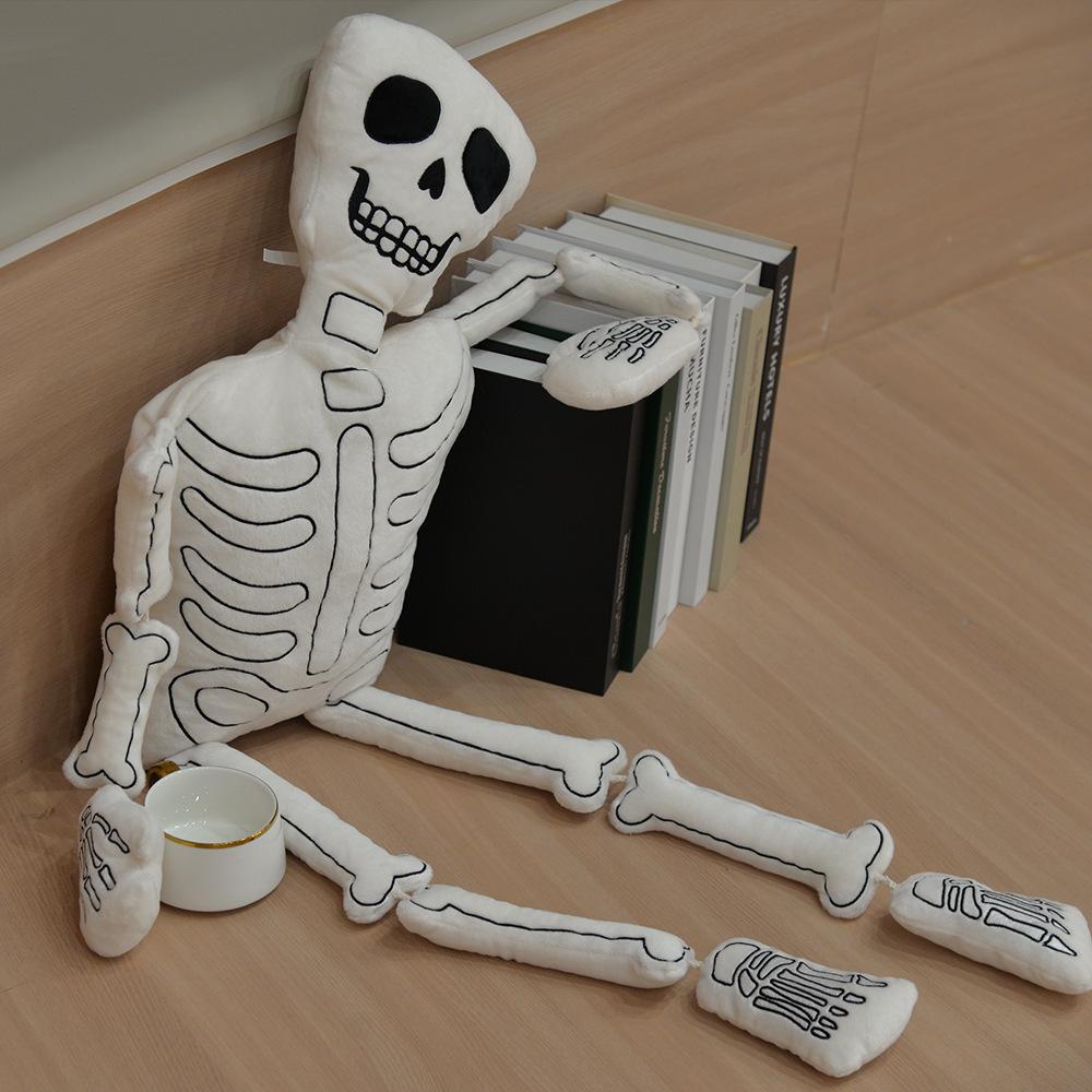 Halloween Skeleton Plush Toy Doll - White Bones Theme