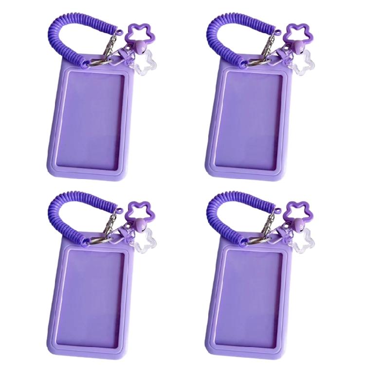 Pack of 4pcs Star Shaped Keychain Card Pocket Secure Lock Lightweight Portable Multiple Colors Plastic Construction