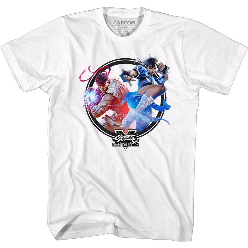 Street Fighter Champion Circle White Gaming Shirt Unisex T-Shirt XXXXL